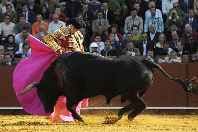 Quite por chicuelinas de Nazaré al primer toro de Oliva Soto.