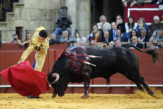 Largo derechazo. Era el quinto toro que lidiaba en tres años...