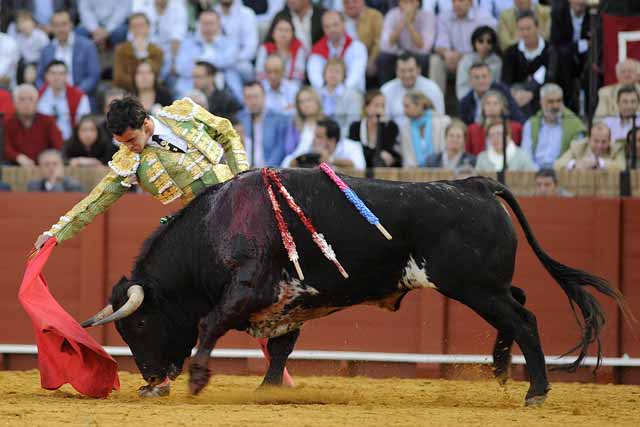 Largo derechazo del novillero martileño.