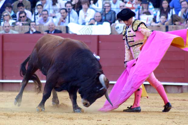 Antonio Rosales, con carencias, recibe de capote a su primero.