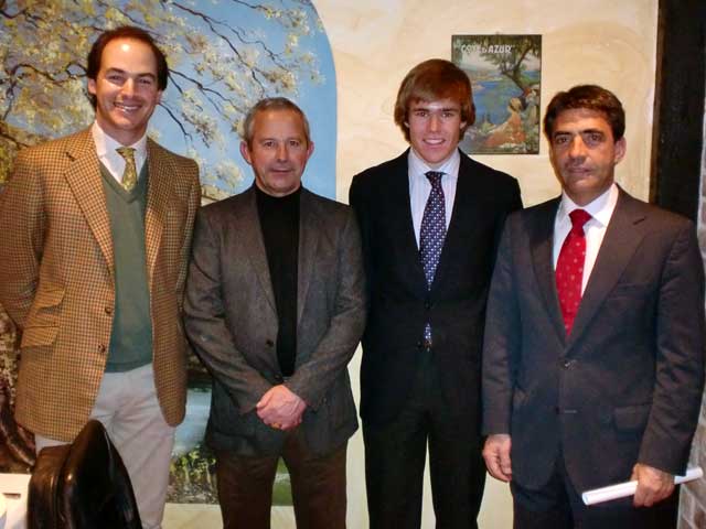 Fernando Domecq, Román Rodríguez (concejal de Fiestas), Javier Jiménez y Victorino Martin, tras la entrega de premios.