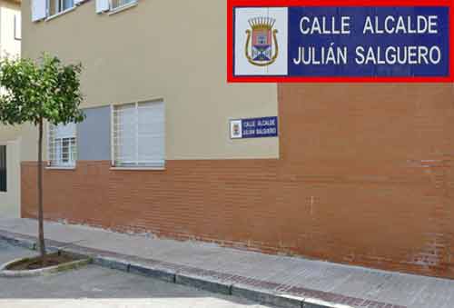 Calle en Castilleja que inauguró Carmen Tovar, dedicada a Julián Salguero. (FOTO: Paco Díaz / toroimagen.com)