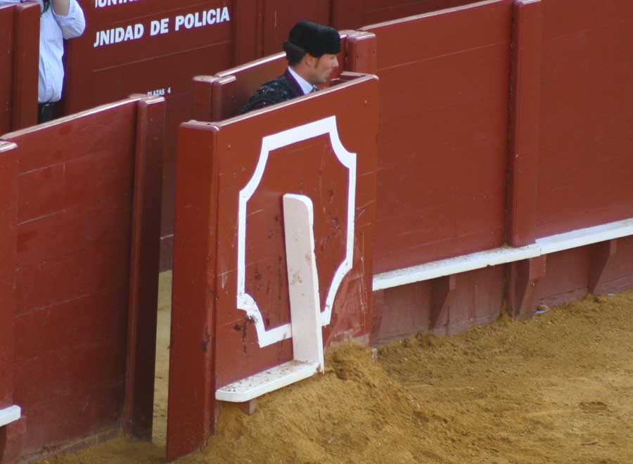 Un pequeño estropicio de uno de los novillos de Espartaco. (FOTO: Javier Martínez)