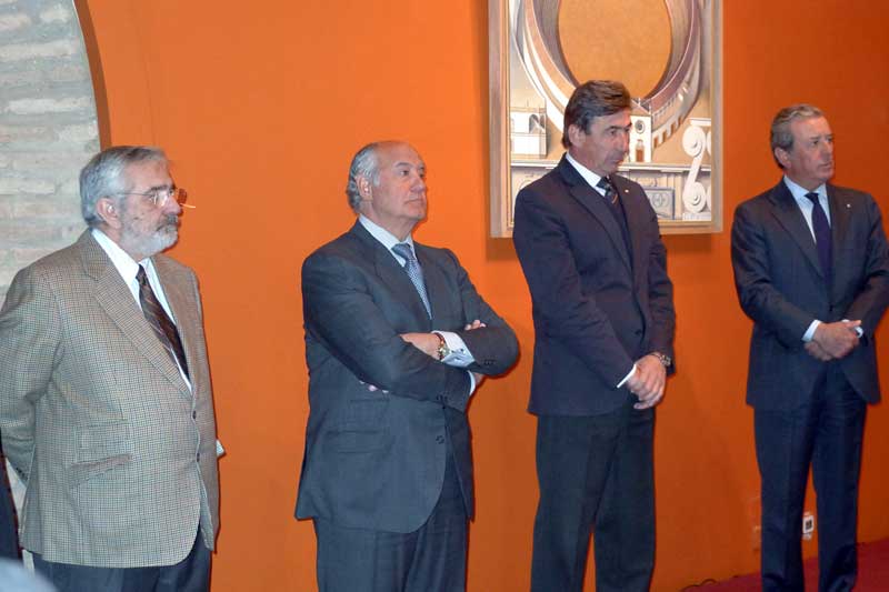 Los empresarios Eduardo Canorea y Ramón Valencia, junto a los maestrantes Santiago León y Javier Benjumea.