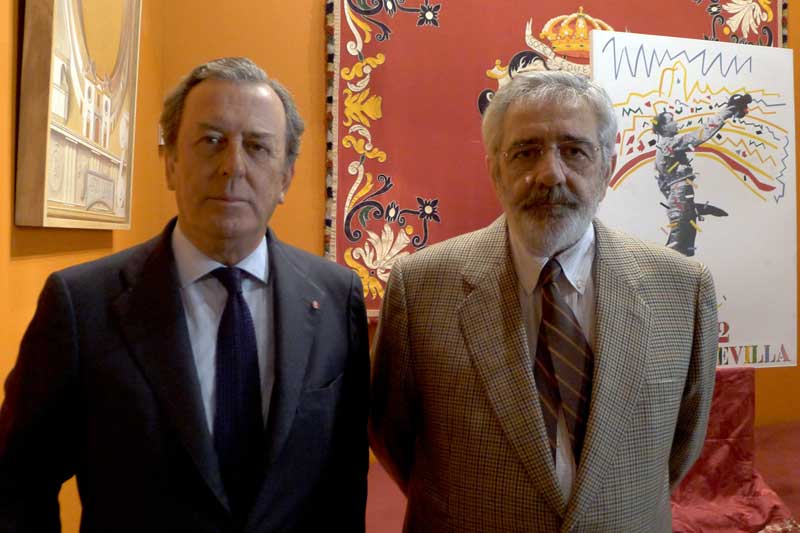 Javier Benjumea, 'jefe' de los maestrantes y arrendador, y Eduardo Canorea, el 'jefe' de la empresa Pagés y arrendatario.