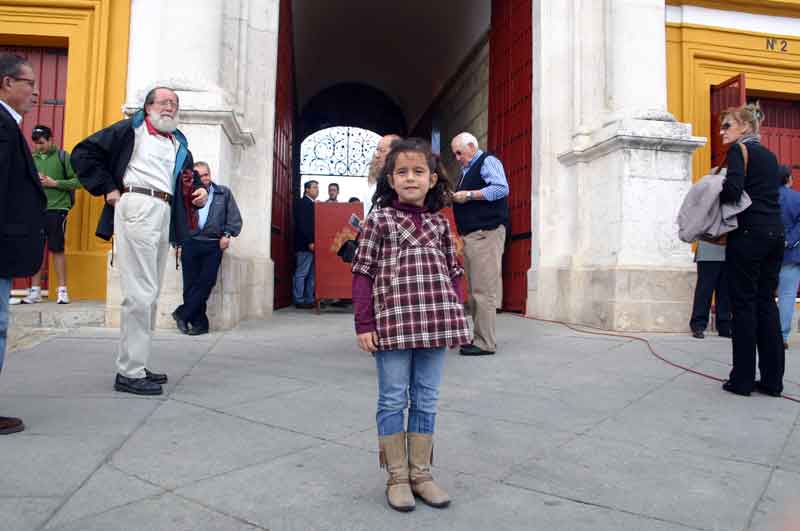 Esta joven aficionada, Cristina, comenzaba la tarde con muchas ganas...