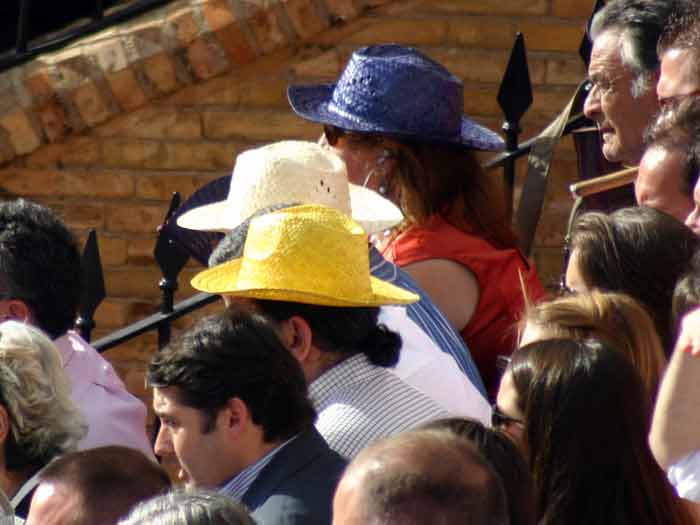 Admitimos el sombrero azul y el blanco... ¿pero amarillo?, ¿en los toros?