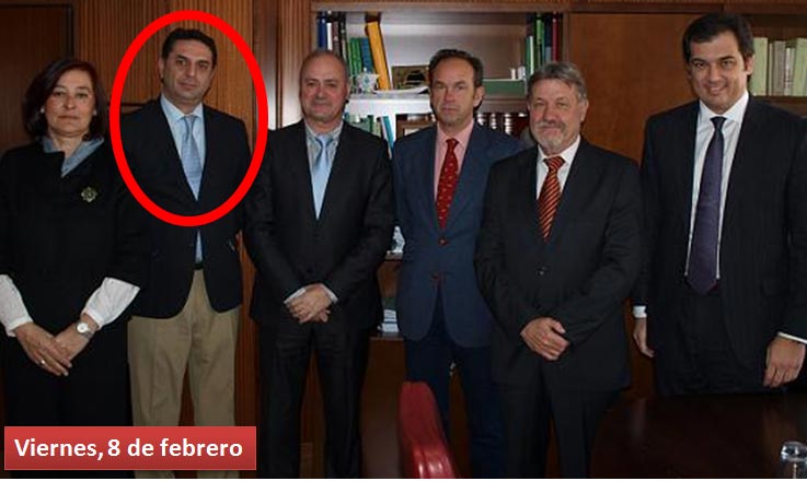 Viernes, 8 de febrreo: Tercera semana consecutiva que la Junta envía una foto; otra vez con los presidentes en visita al director general.