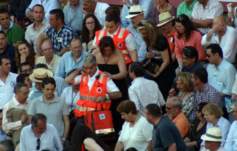 El intenso calor sobre Sevilla estos días, rozando los 40º, provoca alguna asistencia.