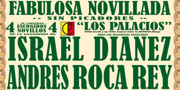 Cartel anunciador de la novillada del domingo en Marbella.