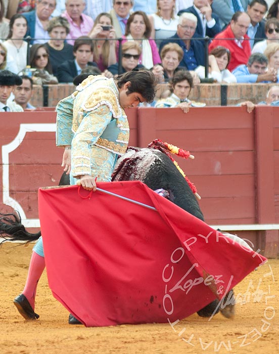 Excelente tarde de Miguel Ángel Perera hoy en la Maestranza. (FOTO lopezmatito.com)