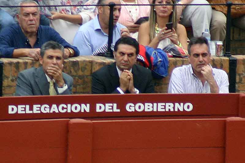 El delegado de la Junta de Andalucía, Javier Fernández, en el callejón.