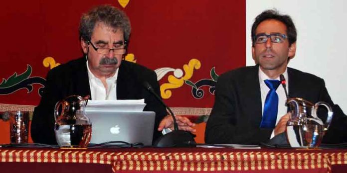 Francis Wolff y Juan Carlos Gil en el cierre del ciclo de la Cátedra 'Sánchez Mejías'.
