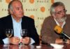 Ramón Valencia y Eduardo Canorea, en la polémica comida informativa con parte de la prensa taurina de Sevilla. (FOTO: Arjona)