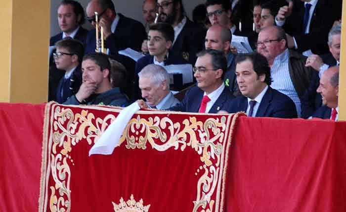 El palco presidencial en el festejo de reinauguración.