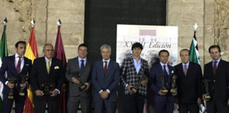 Los premiados con los trofeos 'Puerta del Príncipe' de la Feria 2017. (FOTO: Gelán)