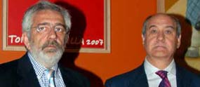 Los empresarios de la Maestranza, Eduardo Canorea y Ramón Valencia. (FOTO: Matito)