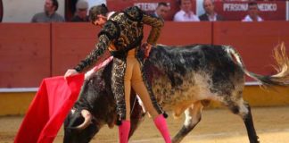 Excelente y pausado muletazo de Luque esta tarde en Cabra. (FOTO: Antonio Manuel Luque-burladero.com)