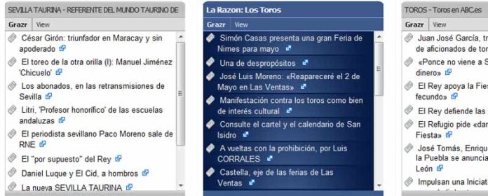 A la izquierda, las noticias de SEVILLA TAURINA ofrecidas por burladero.com.