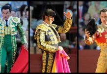 Los toreros, decepcionados con el juego de los toros LOS GESTOS: Morante, Talavante y Luque. (FOTOS: Matito)