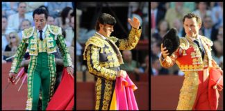 Los espadas, con el deber cumplido Los gestos: Fundi. Padilla y Rafaelillo. (FOTOS: Matito).