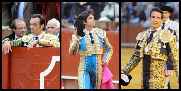 LOS GESTOS: El Cid, Castella y Manzanares. (FOTO: Matito)