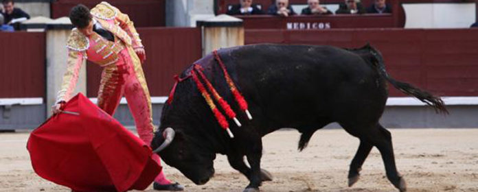 Un muletazo de Luque esta tarde en Las Ventas. (FOTO: burladero.com)