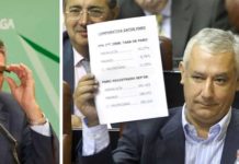El consejero Luis Pizarro, a la izquierda, y Javier Arenas, del PP.