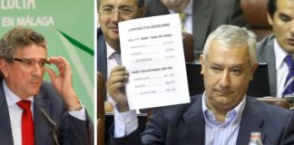 El consejero Luis Pizarro, a la izquierda, y Javier Arenas, del PP.