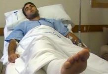 El banderillero Jesús Márquez abandona la UCI Jesús Márquez, en la habitación tras salir de la UCI. (FOTO: burladero.com)