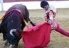 Excelente trazo del muletazo de Juan Ortega hoy en Baeza, un novillero sevillano inscrito en la Escuela de Córdoba. (FOTO: Javier Martínez)