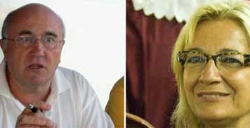 Diego Martínez, presidente de la Unión de Abonados, y Carmen Tovar, delegada de la Junta de Andalucía.