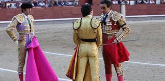 Oliva Soto ha confirmado alternativa hoy en Madrid de manos de El Cid y con Talavante de testigo. (FOTO: Iván de Andrés / burladero.com)