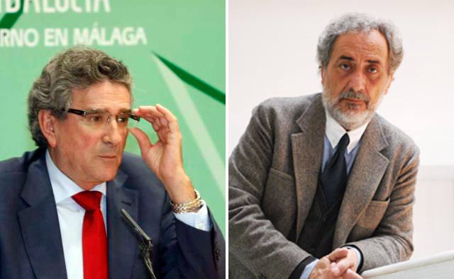 El consejero de Gobernación y Justicia de la Junta de Andalucía, Luis Pizarro, y el Defensor del Pueblo Andaluz, José Chamizo.