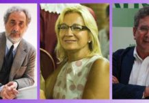 El consejero Luis Pizarro se compromete ante el Defensor a poner orden en el callejón de la Maestranza José Chamizo, Defensor del Pueblo Andaluz; la delegada de la Junta en Sevilla, Carmen Tovar -en el centro de la polémica-; y el consejero Luis Pizarro.