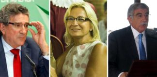 El consejero Luis Pizarro, la delegada Carmen Tovar y el director general Manuel Brenes.