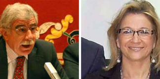 Manuel Brenes, director general de Espectáculos Públicos de la Junta de Andalucía, y Carmen Tovar, delegada de la Junta en Sevilla.