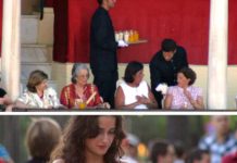 Lo que a los maestrantes le permiten, al pueblo se lo prohíben Arriba, camareros privados sirviendo bebidas a los maestrantes en vasos de cristal. Abajo, la seguridad de la plaza obliga a una joven a volcar el contenido de las latas a botellas de plástico y sin tapón para poder acceder a la plaza. (FOTOS: Javier Martínez)