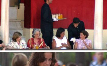 Arriba, camareros privados sirviendo bebidas a los maestrantes en vasos de cristal. Abajo, la seguridad de la plaza obliga a una joven a volcar el contenido de las latas a botellas de plástico y sin tapón para poder acceder a la plaza. (FOTOS: Javier Martínez)