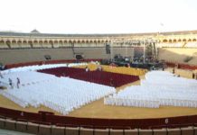 La Maestranza, mucho más que un bello recinto taurino Máximo respeto a la plaza en el montaje del concierto de José Manuel Soto. (FOTO: Javier Martínez)