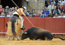 Lo ilógico de una suerte Suerte de varas en la Maestranza. (FOTO: López-Matito)