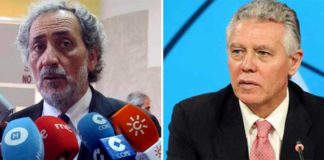 El Defensor del Pueblo Andaluz, José Chamizo (izquierda), observa indicios de un posible incumplimiento del consejero de Gobernación de la Junta, Francisco Menacho (derecha), a la libertad de información establecida en la Constitución y en el Estatuto Andaluz.