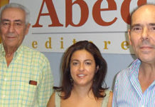 Ramón Vila, Mª José García (de Abec editores) y Víctor García Rayo.