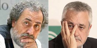El Defensor del Pueblo Andaluz, José Chamizo, y el presidente de la Junta de Andalucía, José Antonio Griñán.