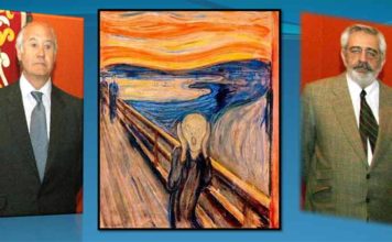 'El Grito': alguien grita 'horrorizado' al acercarse dos sombras.