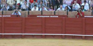 Los empresarios de Sevilla seguirán vetando el acceso a SEVILLA TAURINA al burladero de gráficos aunque éste sólo esté ocupado en una mínima parte. (FOTO: Javier Martínez)
