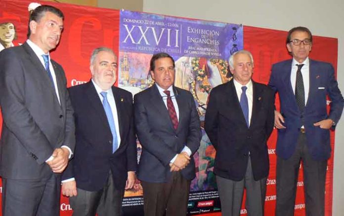 Los organizadores, durante la presentación de la edición del Concurso de Enganches de la Feria.