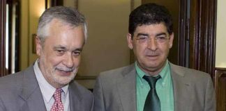El presidente de la Junta de Andalucía, José Antonio Griñán (PSOE), y el vicepresidente Diego Valderas (IU).