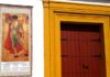 El cartel de San Miguel, con la gran lámina dedicada a la figura de Joselito 'El Gallo'. (FOTO: Javier Martínez)