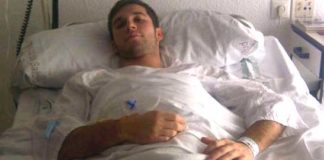 El novillero Curro Durán tras ser operado de la rodilla. (FOTO: Sevilla Taurina)